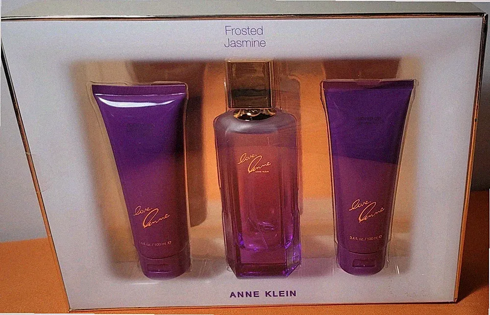 ANNE KLEIN FROSTED JASMINE 3pc Gift Set 3.4oz Perfume Lotion Shower Gel NEW
