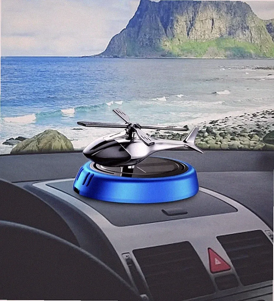 Helicopter Car Air Freshener, ABS, Gardenia/Ocean Blue/Cologne, Blue/Black/Red