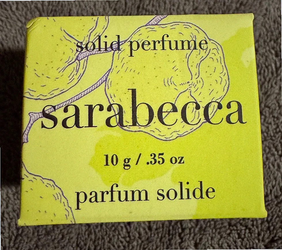 New Sarabecca Solid Natural Perfume Floral Citrus 10g Jasmine Orange Grapefruit