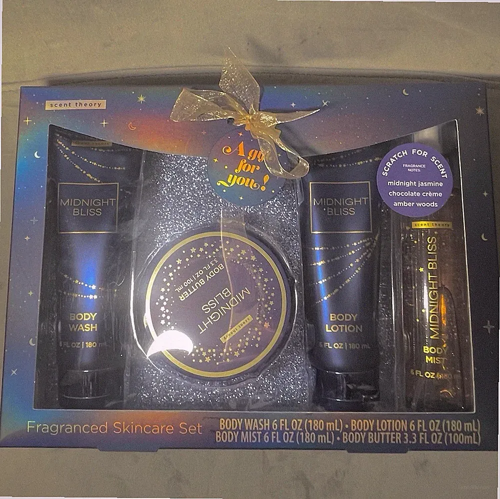 Scent Theory Midnight Bliss Toiletries Set Body Wash Lotion Mist Butter Jasmine